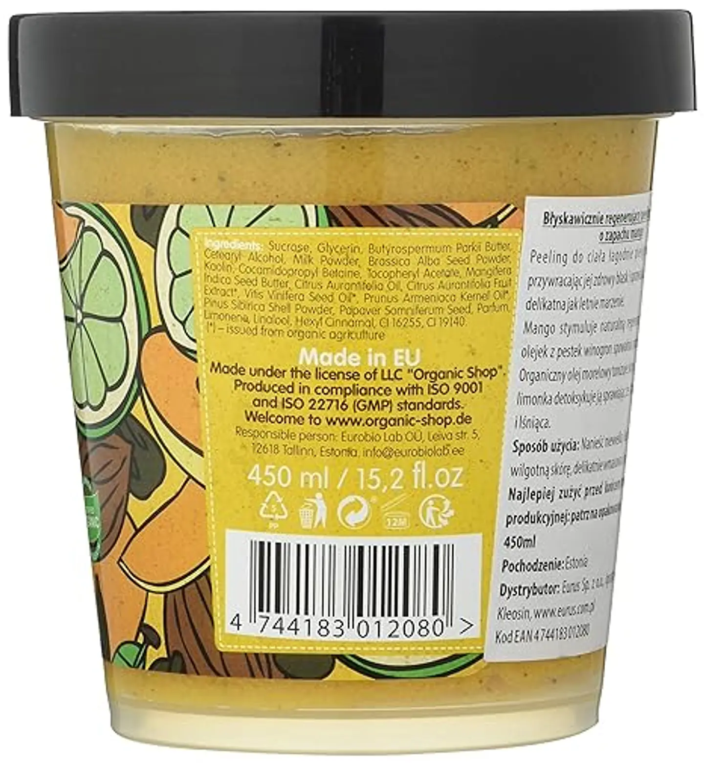 Organic Shop Corporales Mango Azúcar Sorbete Exfoliante Corporal 450 ml 3