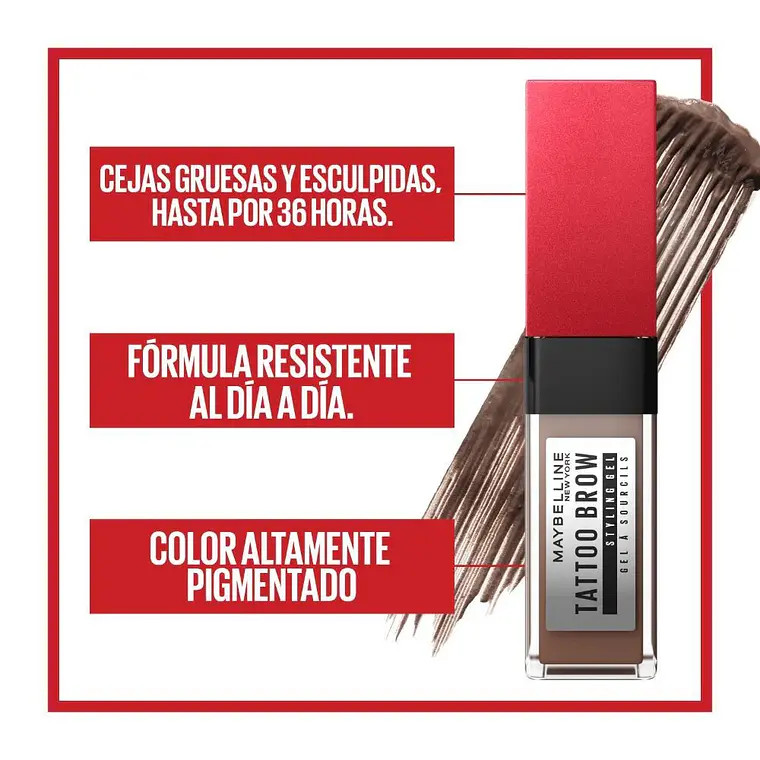 Gel de Cejas Tattoo Brow 3D Gel Warm Brown X 5G - MAYBELLINE 4