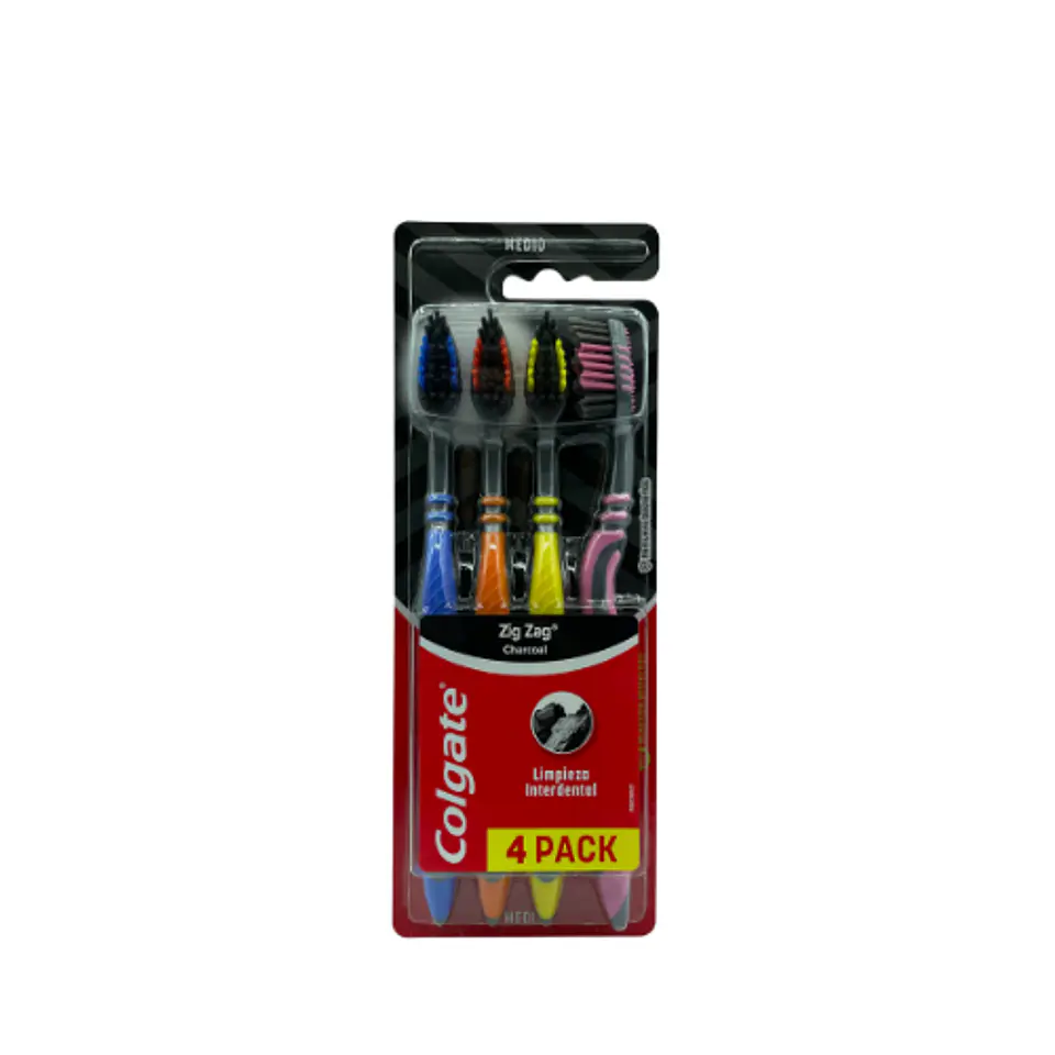 Cepillo De Dientes Zig Zag Charcoal 4 Unidades 1