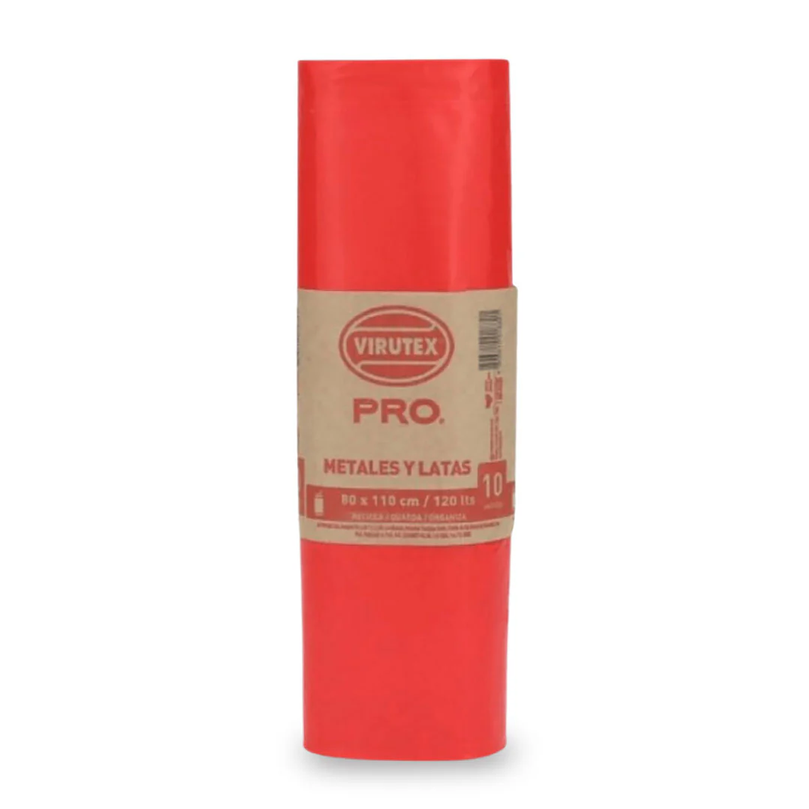 Bolsa Basura Rollo 80 X 110 10uni Rojo (Metales y Latas) - VIRUTEX 1