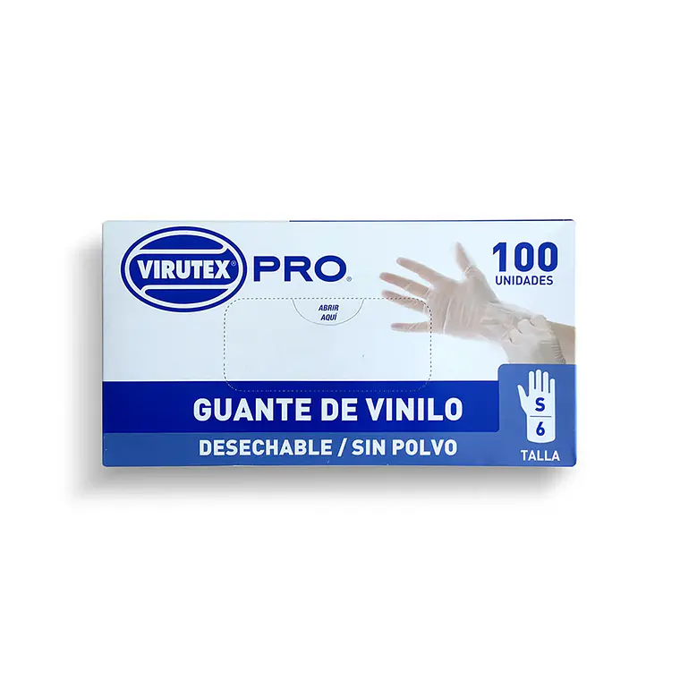 Guantes Vinilo Desechables Transparentes 100uni - VIRUTEX PRO 1