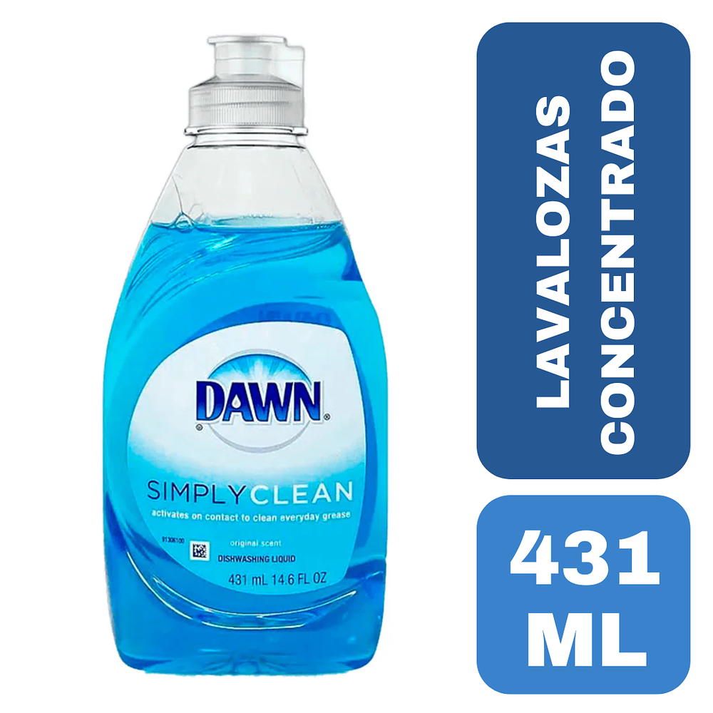 Lavalozas Simple Clean Líquido en Botella 431ml - DAWN