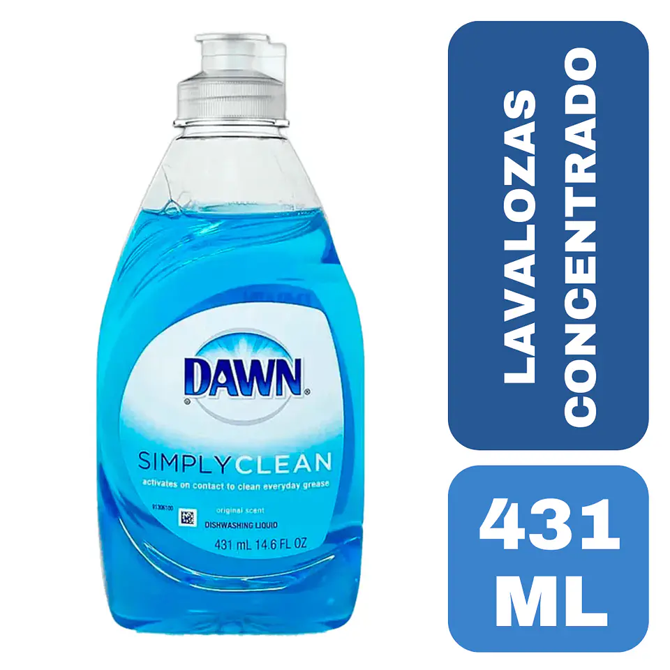 Lavalozas Simple Clean Líquido en Botella 431ml - DAWN 1