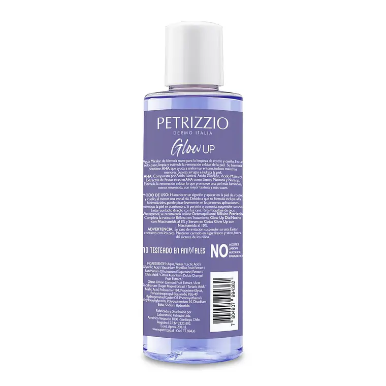 Agua Micelar AHA Glow Up 200 ml - PETRIZZIO 2