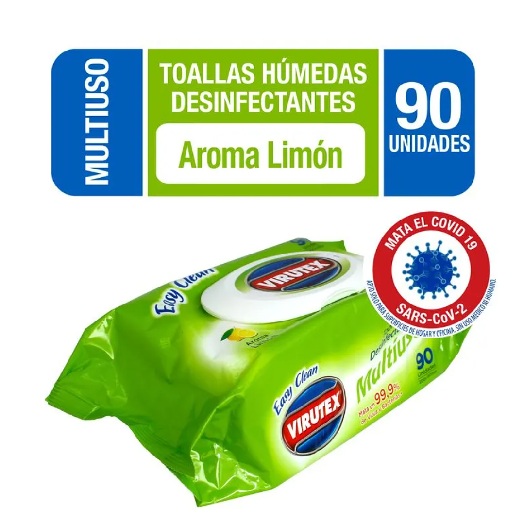 Toalla Desinfectante Limon X90 Un Virutex 1