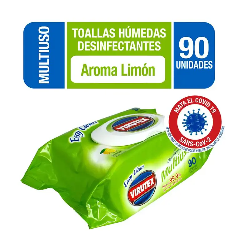 Toalla Desinfectante Limon X90 Un Virutex 1