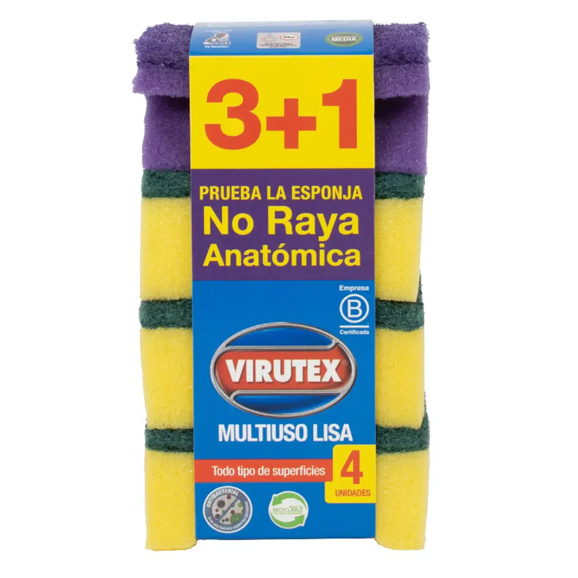 Esponja Lisa X 4 Clasica Virutex 1