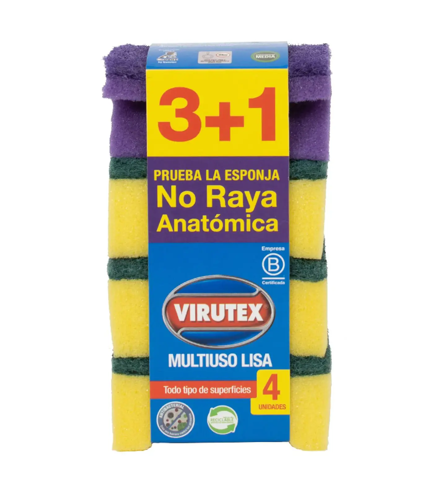 Esponja Lisa X 4 Clasica Virutex 1