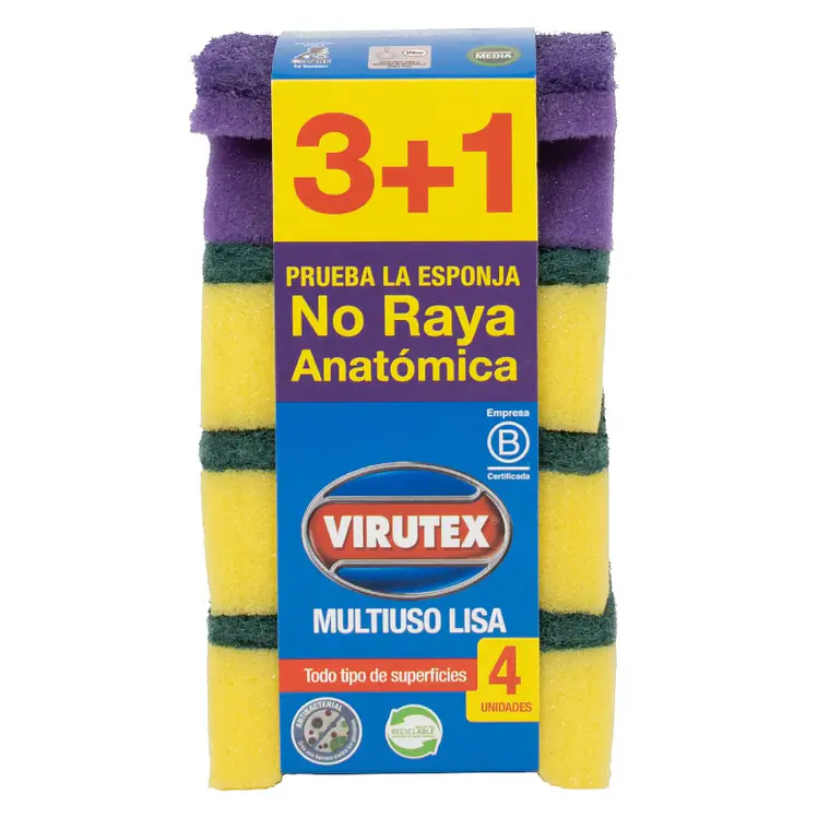 Esponja Lisa X 4 Clasica Virutex 1