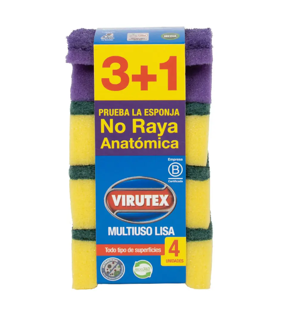 Esponja Lisa X 4 Clasica Virutex 1
