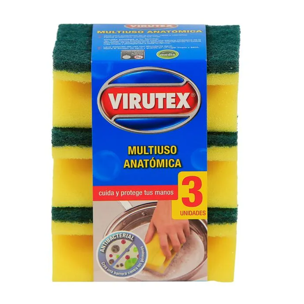 Esponja Acanalada x3 Clasica Virutex