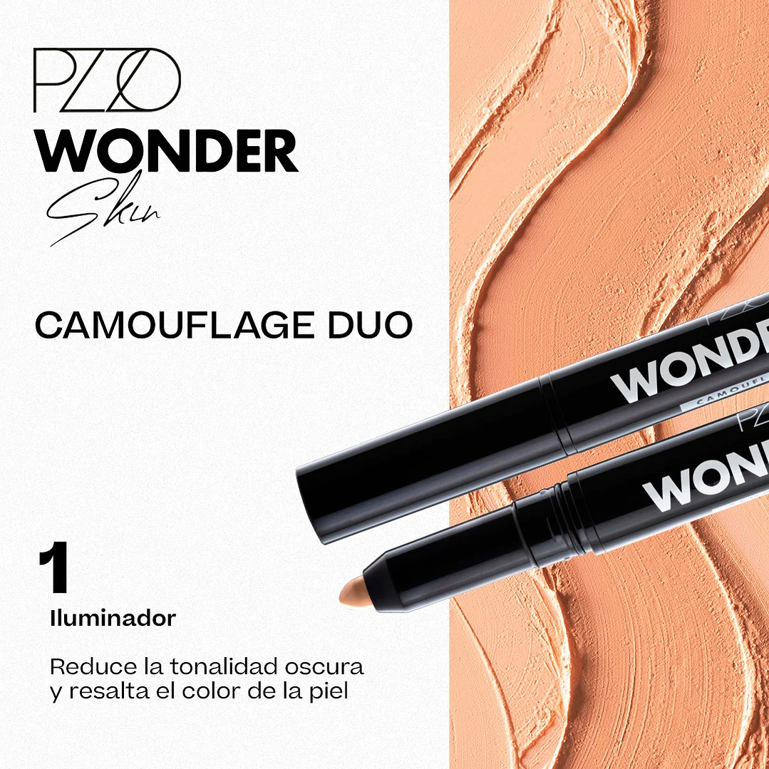 Corrector + iluminador Camouflage Duo Wonder Skin - PETRIZZIO 6