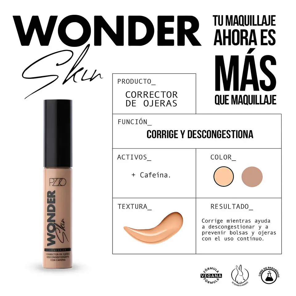 Corrector de Ojeras Wonder Skin Concealer Light 01 PETRIZZIO 3