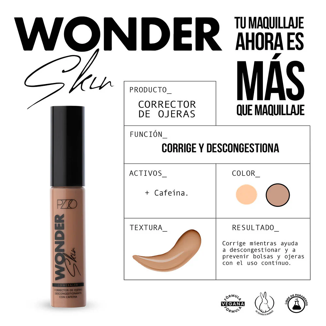 Corrector de Ojeras Wonder Skin Concealer Medium 02 PETRIZZIO 4