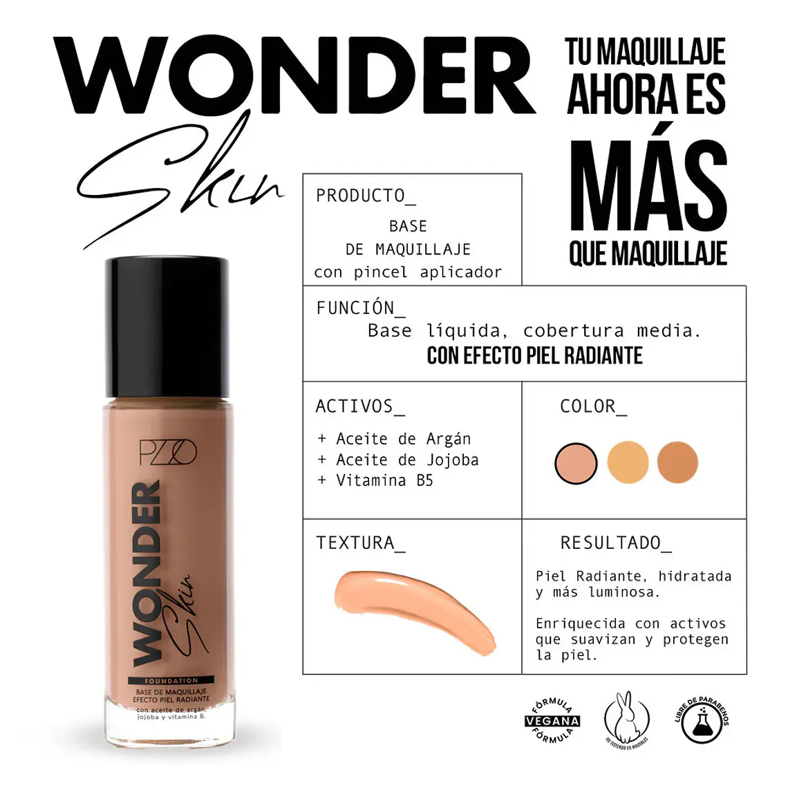 Base de Maquillaje Wonder Skin 35 ml Natura 01 - PETRIZZIO 3