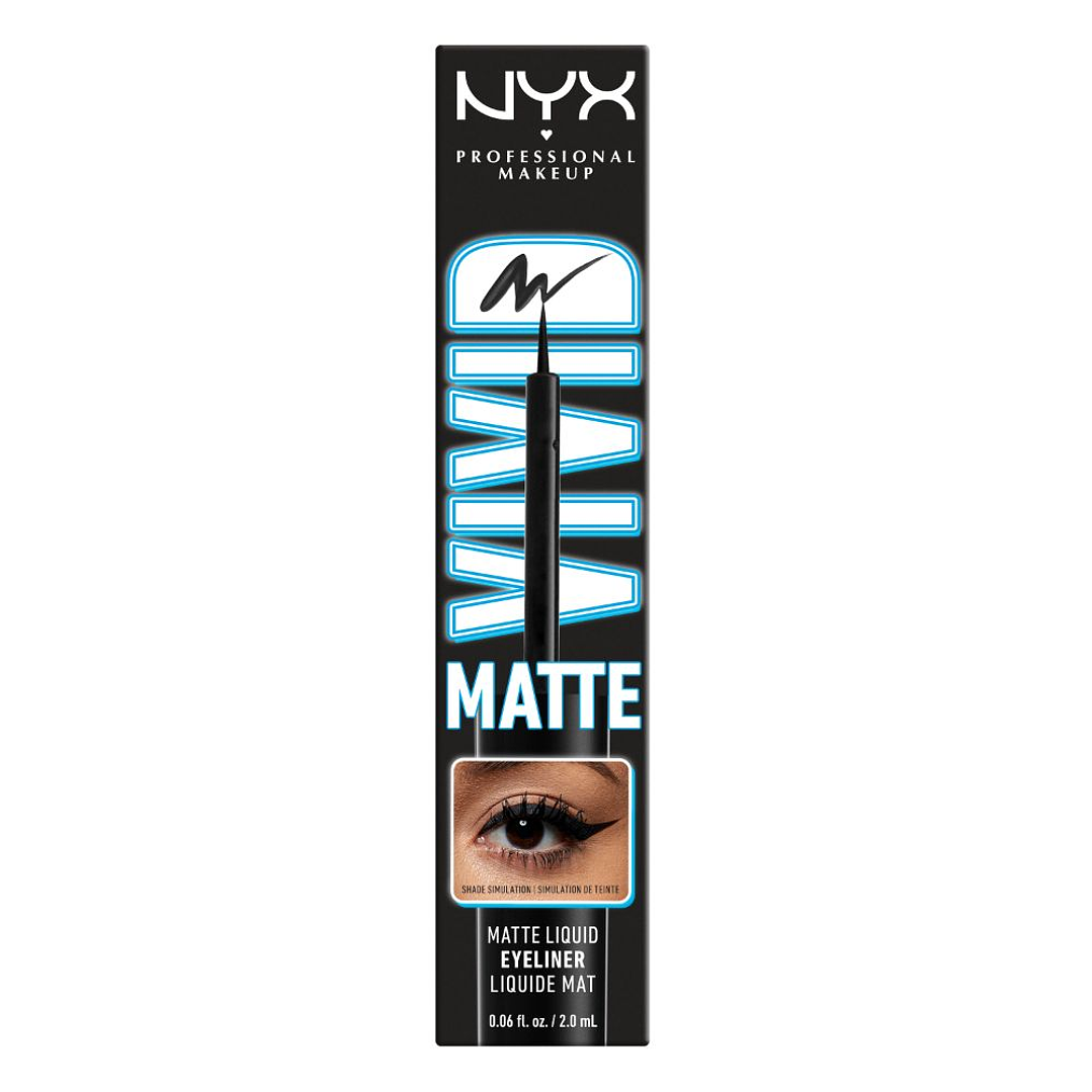 Delineador De Ojos Líquido Vivid Matte Liquid Liner Black - NYX 1