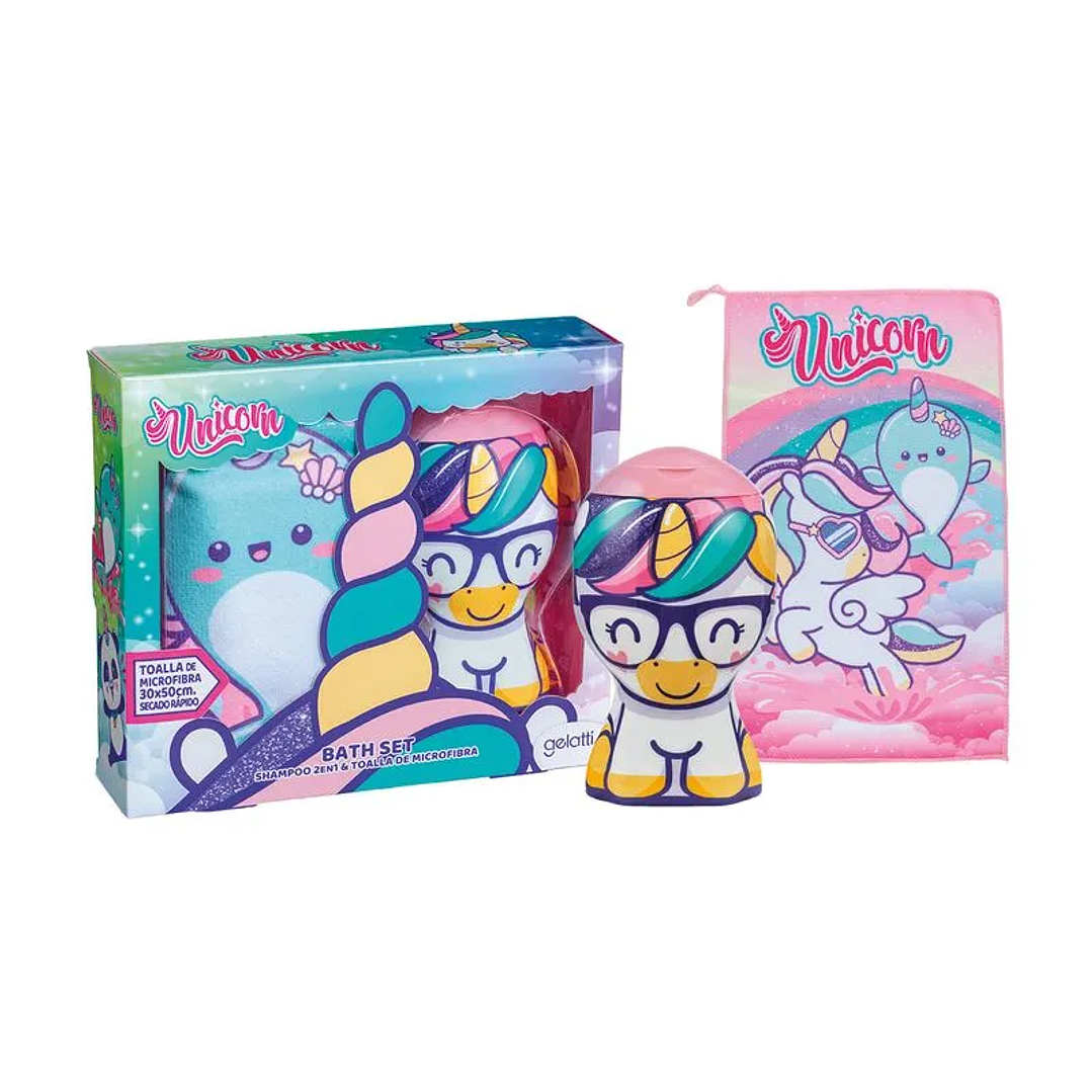 Set de Cuidado personal UNICORNIO shoobies - shampoo + toalla unicornio 1