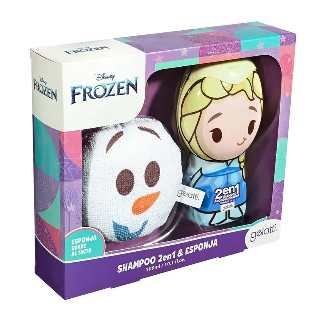 Set de Baño Frozen - Shampoo 2 en 1 ELSA + Esponja de baño OLAF GELATTI 3