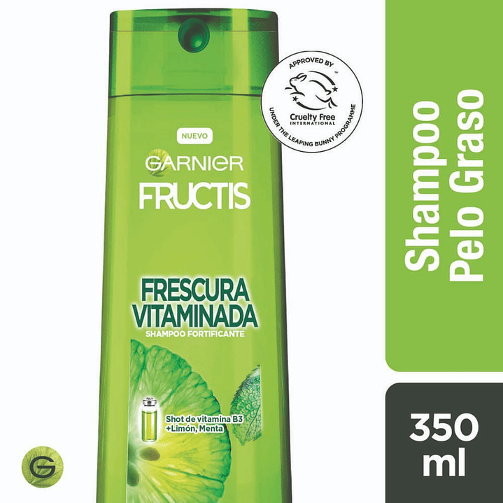 Shampoo Fructis Frescura Vitaminada - GARNIER SHOT DE VITAMINA B3 + LIMON + MENTA (350 ML) 1