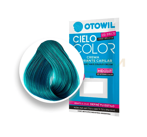 Sachet Tintura TURQUESA cielo color 47 grm sin amoniaco - OTOWIL