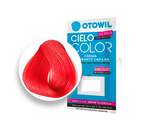Sachet Tintura ROJO cielo color 47 grm sin amoniaco - OTOWIL