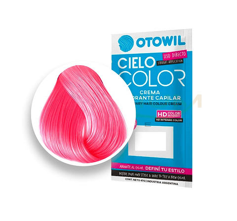 Sachet Tintura ROSA PASTEL cielo color 47 grm sin amoniaco - OTOWIL