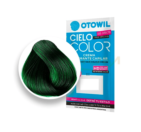 Sachet Tintura VERDE cielo color 47 grm sin amoniaco - OTOWIL