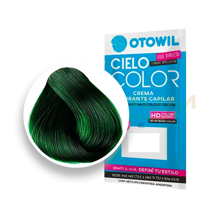 Sachet Tintura VERDE cielo color 47 grm sin amoniaco - OTOWIL 1