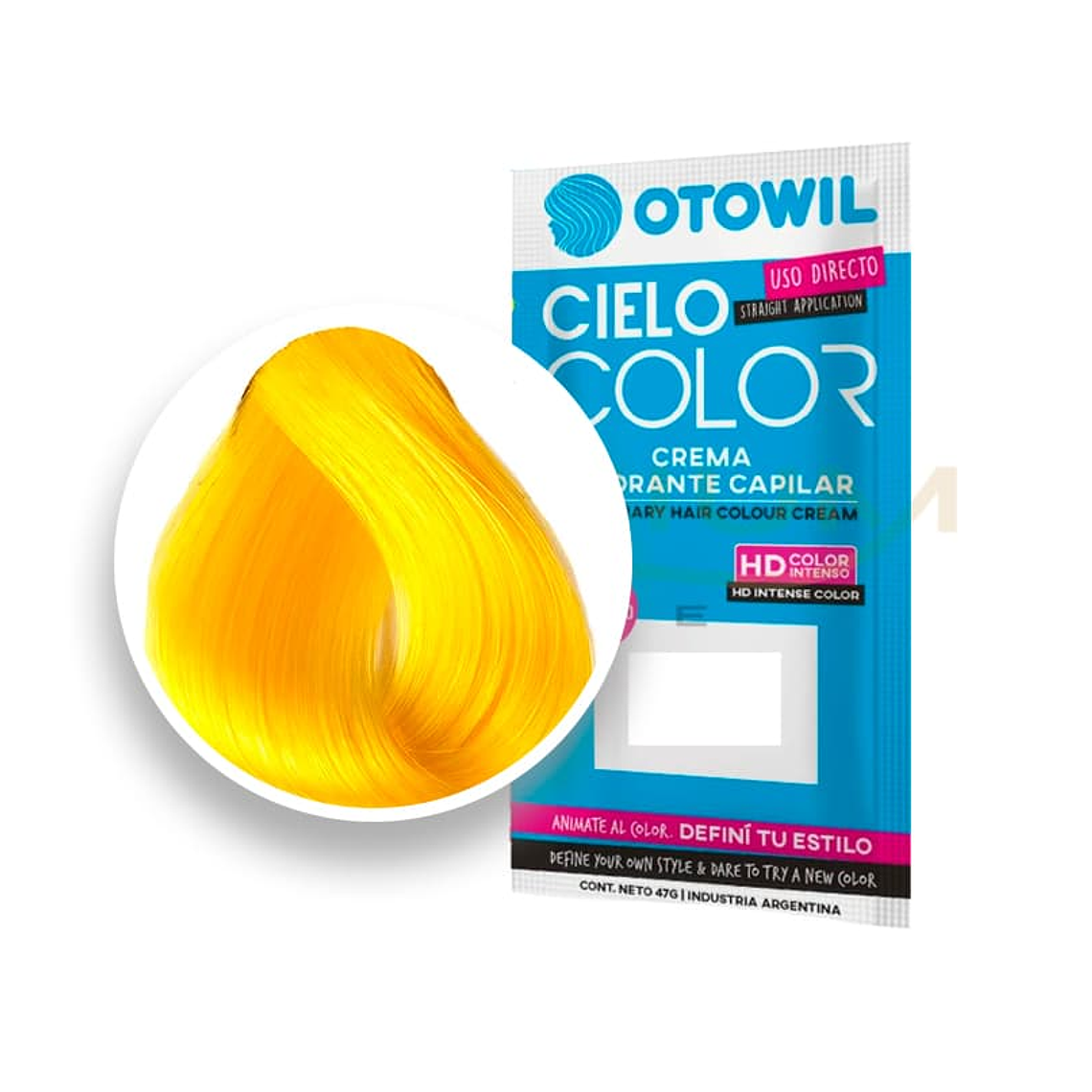 Sachet Tintura AMARILLO cielo color 47 grm sin amoniaco - OTOWIL 1