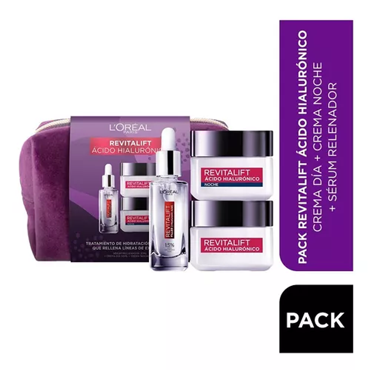 Pack Ácido Hialurónico Día, Noche y Sérum - LOREAL 1