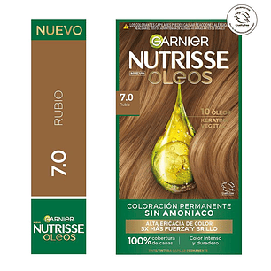 Tintura de Cabello Nutrisse Oleos Sin Amoníaco RUBIO 7.0 - GARNIER