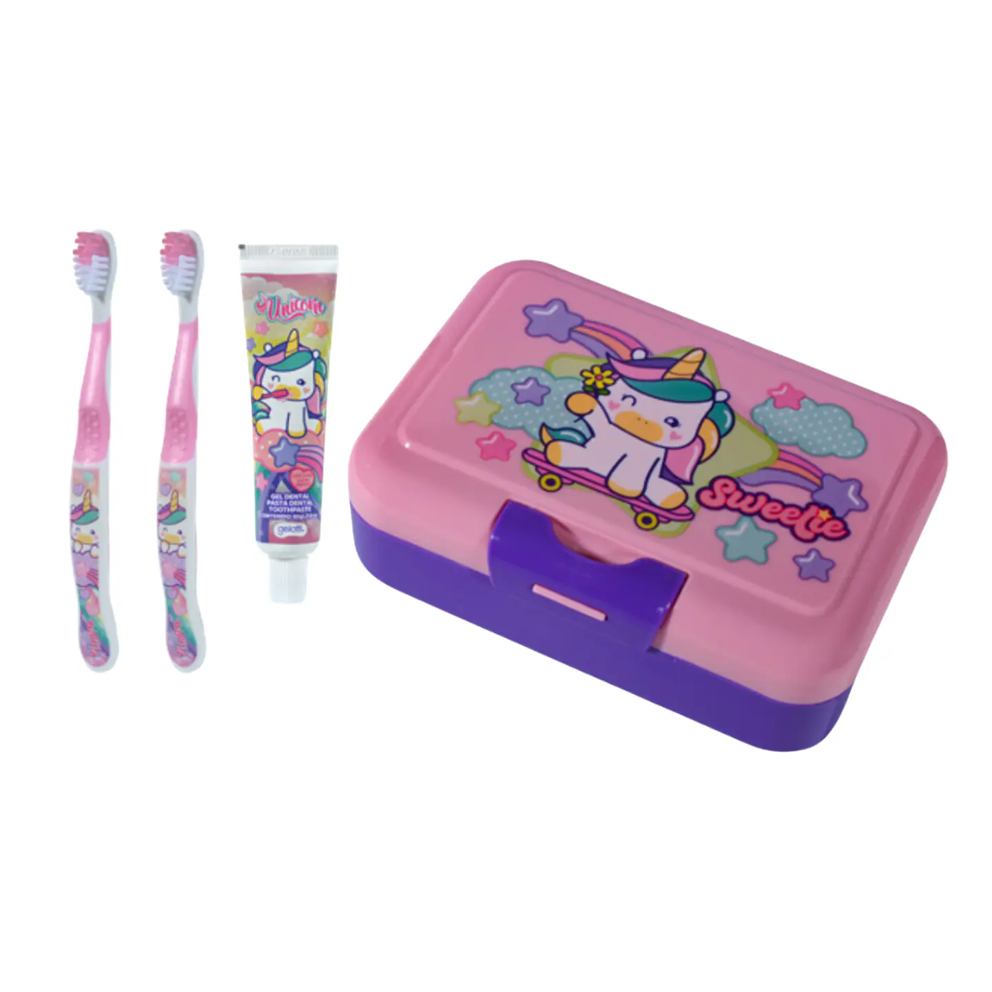 Lonchera Unicornio Pasta de Dientes + 2 Cepillos - GELATTI 1