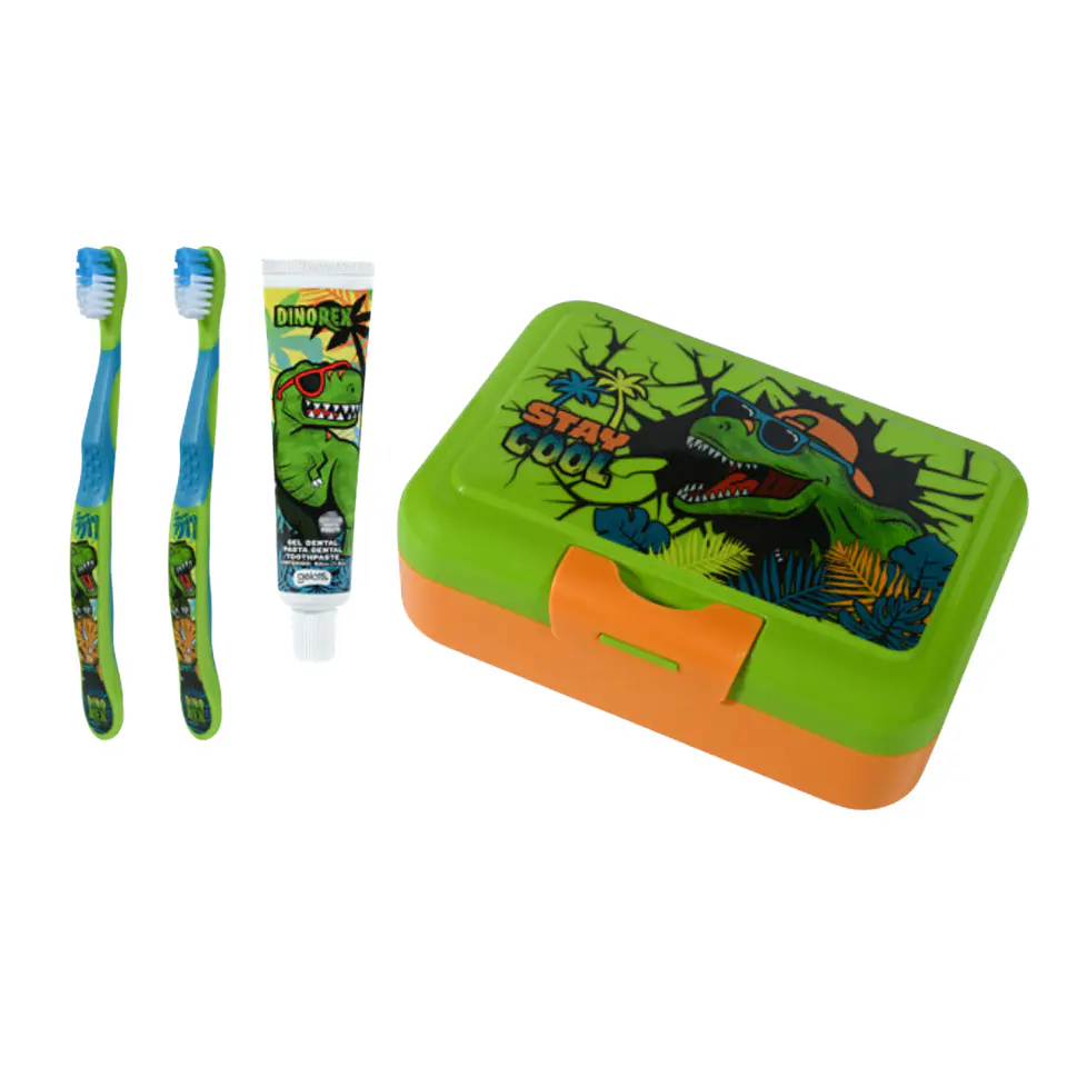 Lonchera Dino Rex Pasta de Dientes + 2 Cepillos - GELATTI 1