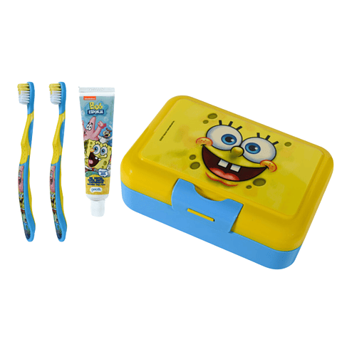 Lonchera Bob Esponja Pasta de Dientes + 2 Cepillos - GELATTI