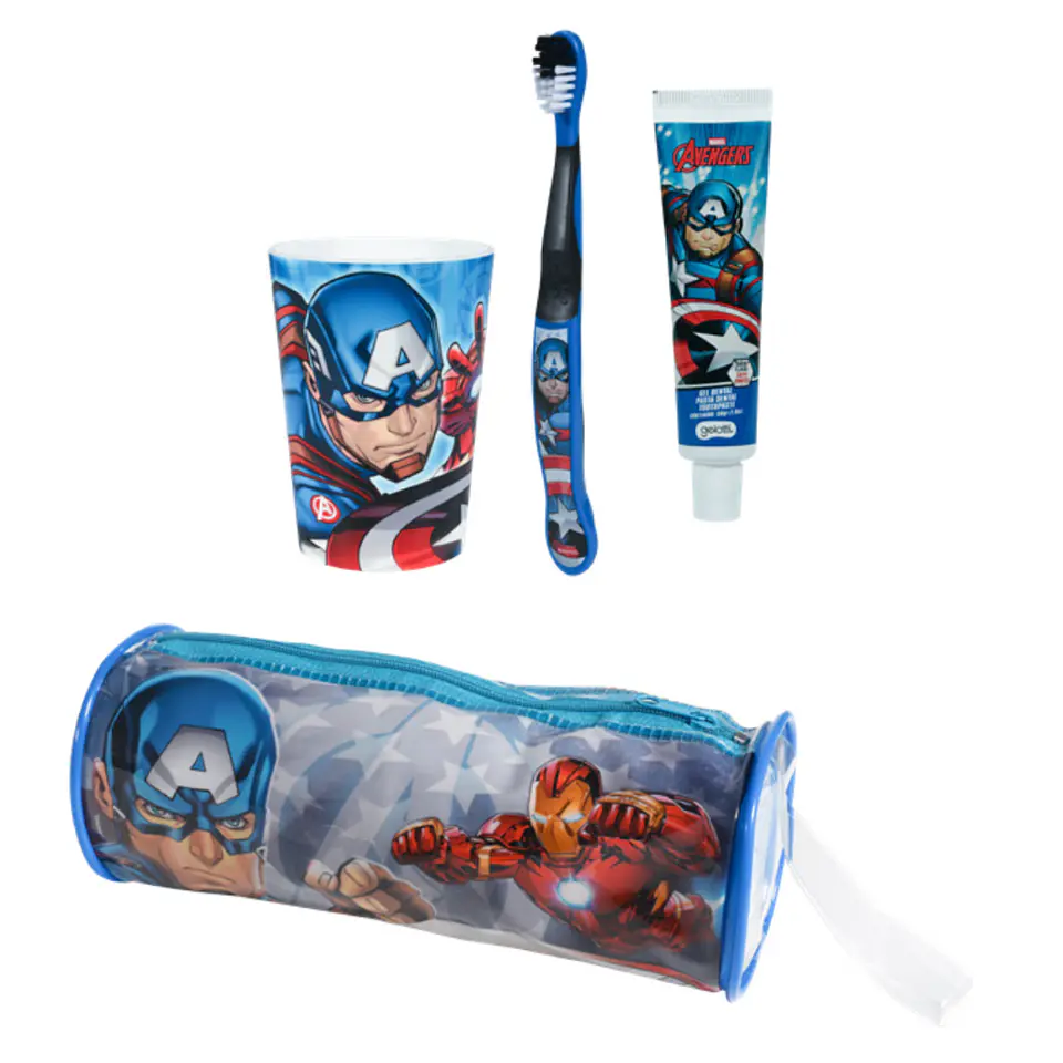 Estuche Avengers Set Pasta de Dientes 50g + Cepillo + Vaso - GELATTI 1