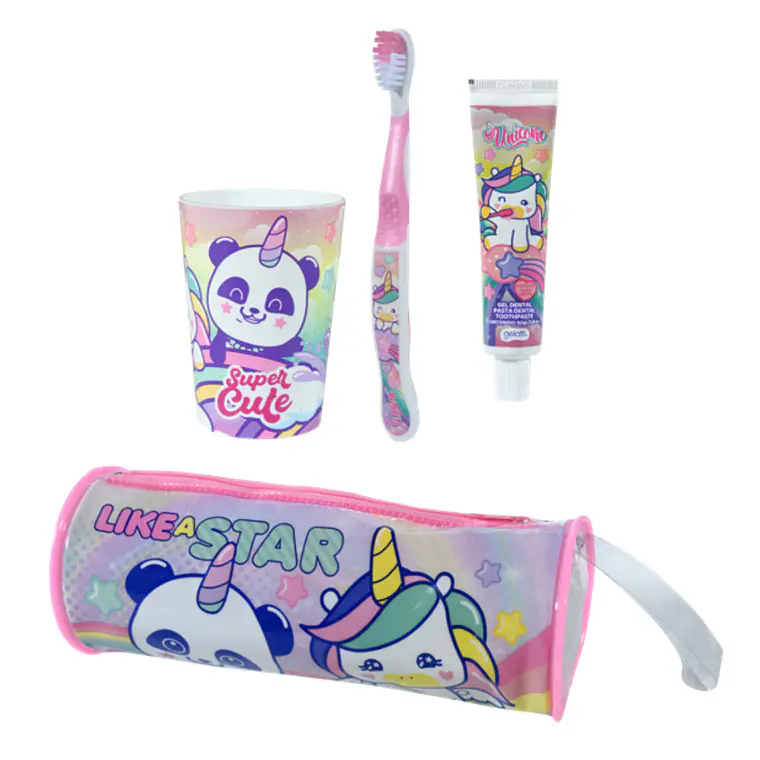 Estuche Unicornio Set Pasta de Dientes 50g + Cepillo + Vaso - GELATTI 1