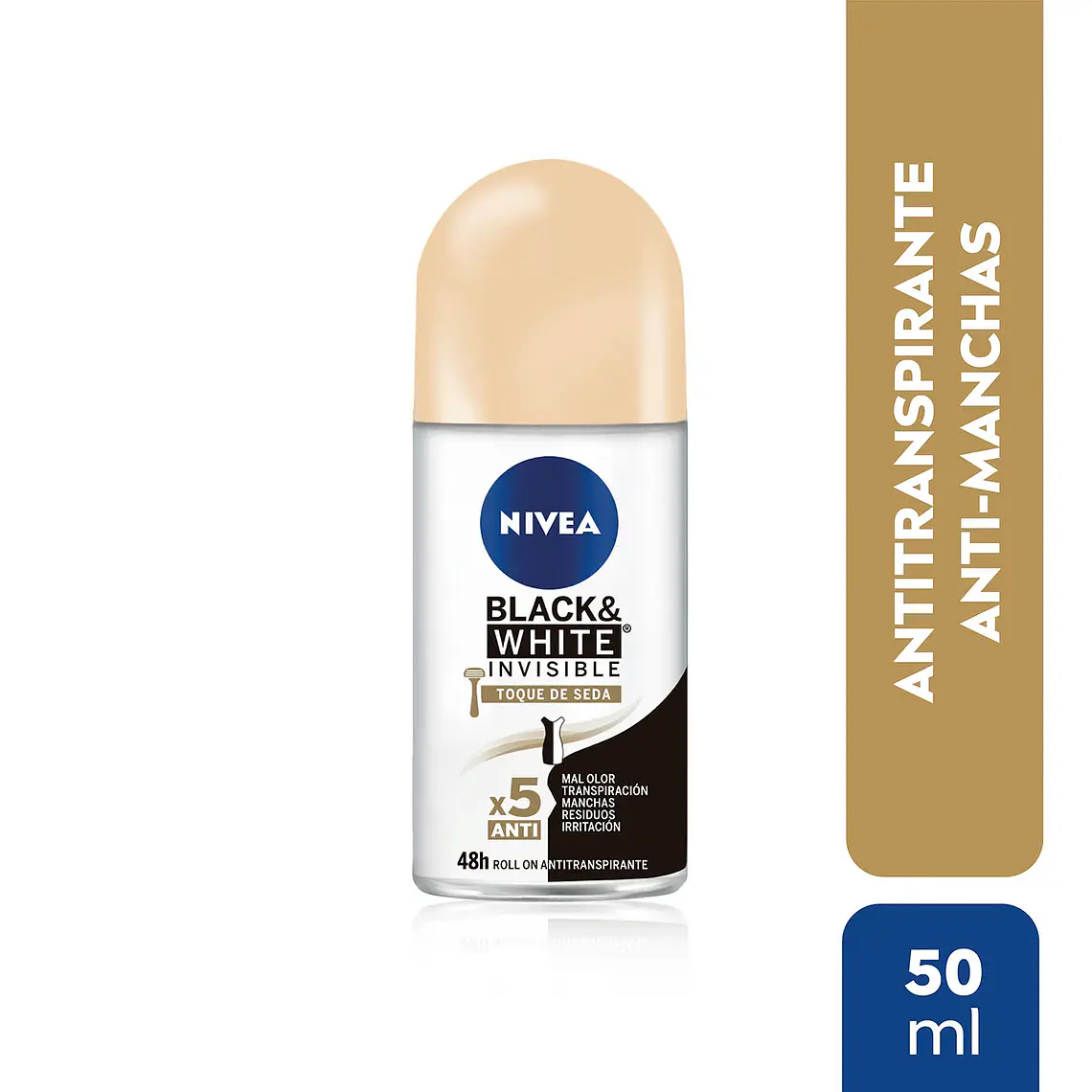 Desodorante Roll On Nivea Black & White Toque Seda 50 ml - NIVEA 1