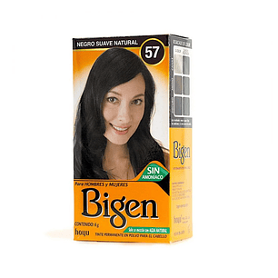 Tinte Permanente Polvo Mujer 57 Negro Suave Natural - BIGEN