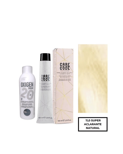Hair Coloring Cream 100 ML 11,0 Con Oxigen 150 ML 20 Vol Lab37- CARECODE