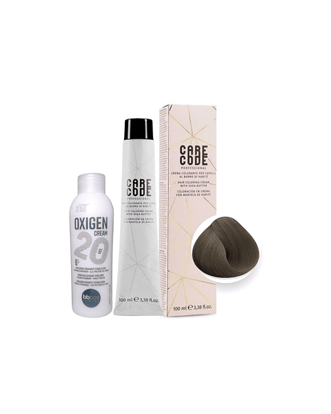 Hair Coloring Cream 100 ML 5,8, Con Oxigen 150 ML 20 Vol Lab37- CARECODE