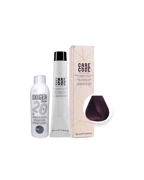 Hair Coloring Cream 100 ML 5,2, Con Oxigen 150 ML 20 Vol Lab37- CARECODE