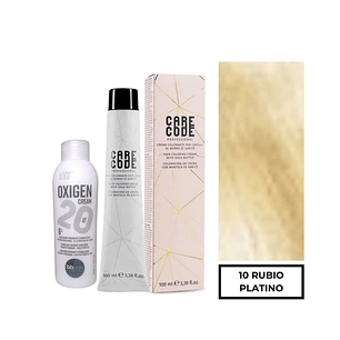 Hair Coloring Cream 100 ML 10, Con Oxigen 150 ML 20 Vol Lab37- CARECODE