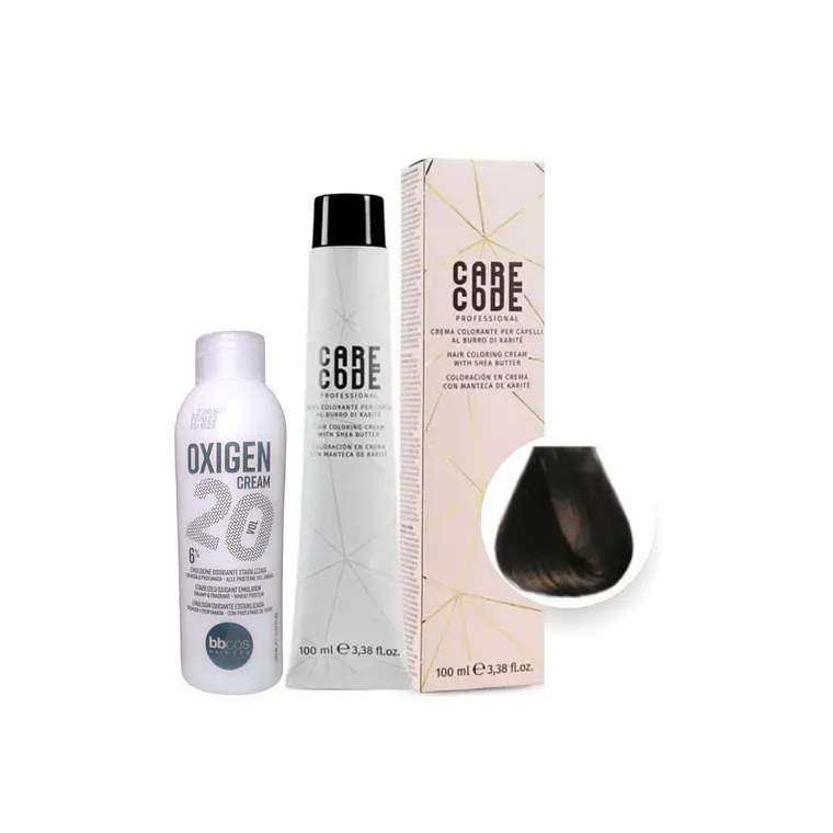 Hair Coloring Cream 100 ML 3, Con Oxigen 150 ML 20 Vol Lab37- CARECODE 1