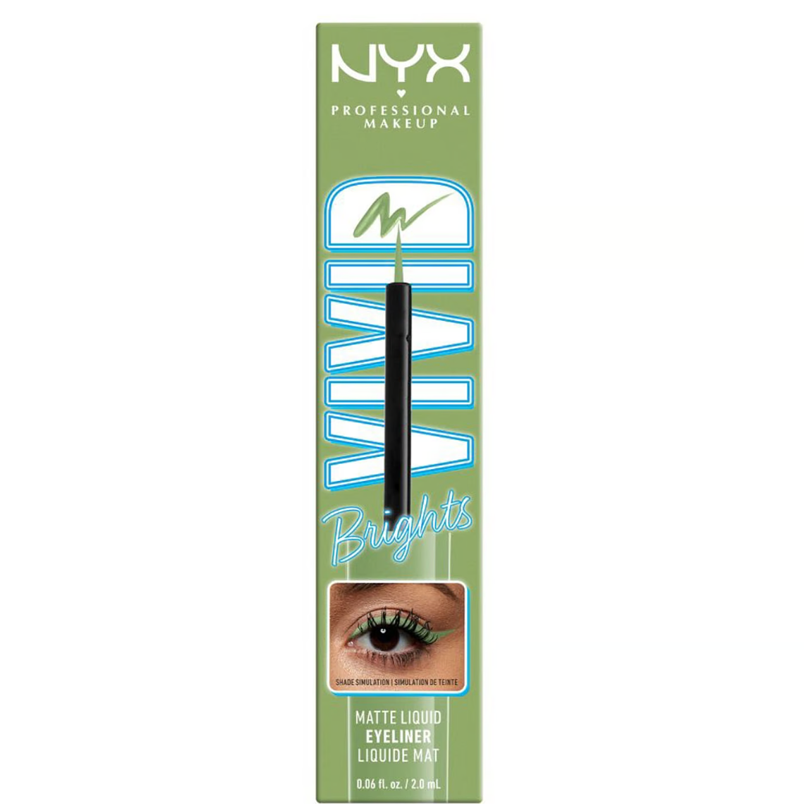 Delineador De Ojos Líquido Vivid Bright Liquid Liner Ghosted Green - NYX 1