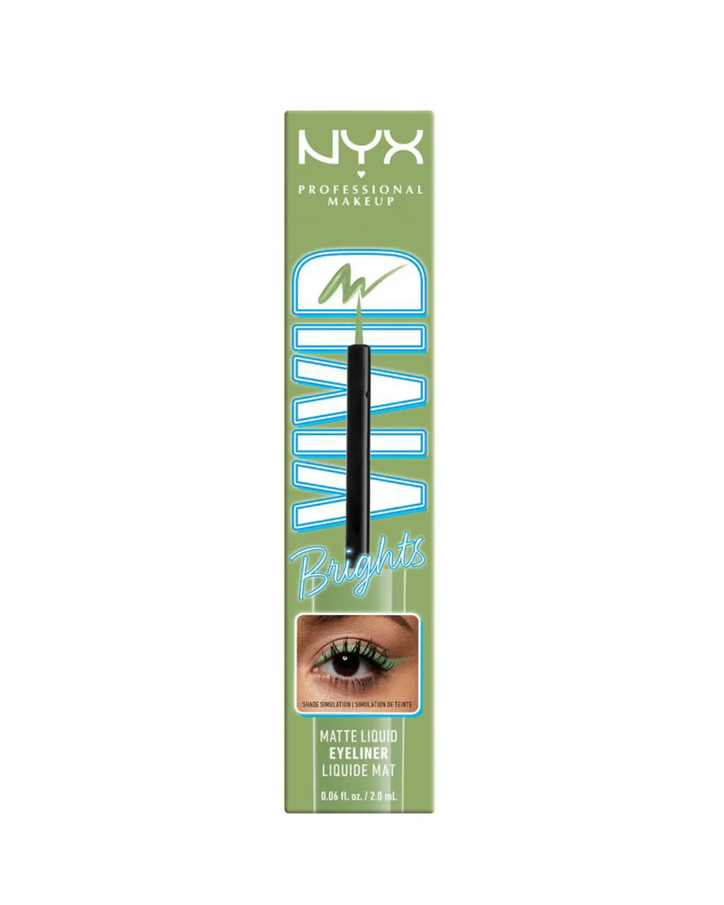 Delineador De Ojos Líquido Vivid Bright Liquid Liner Ghosted Green - NYX 1