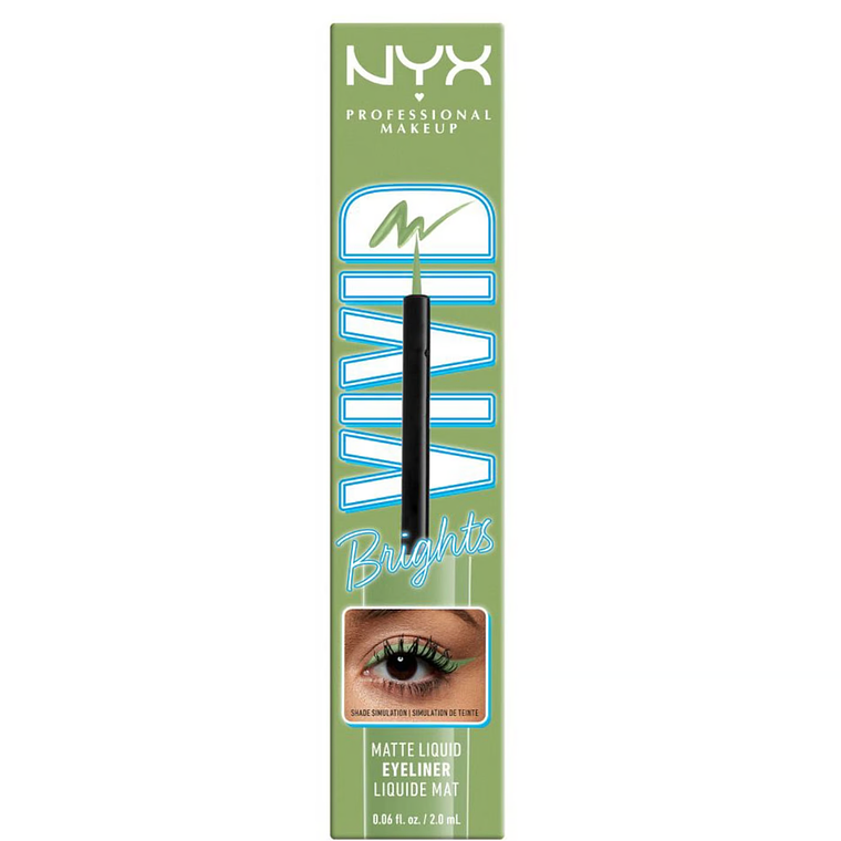 Delineador De Ojos Líquido Vivid Bright Liquid Liner Ghosted Green - NYX 1
