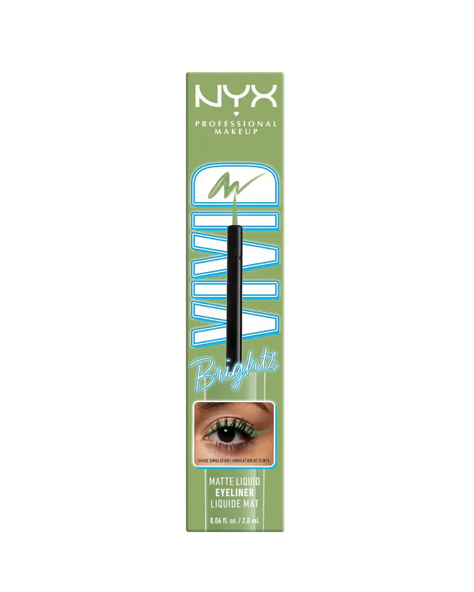 Delineador De Ojos Líquido Vivid Bright Liquid Liner Ghosted Green - NYX 1