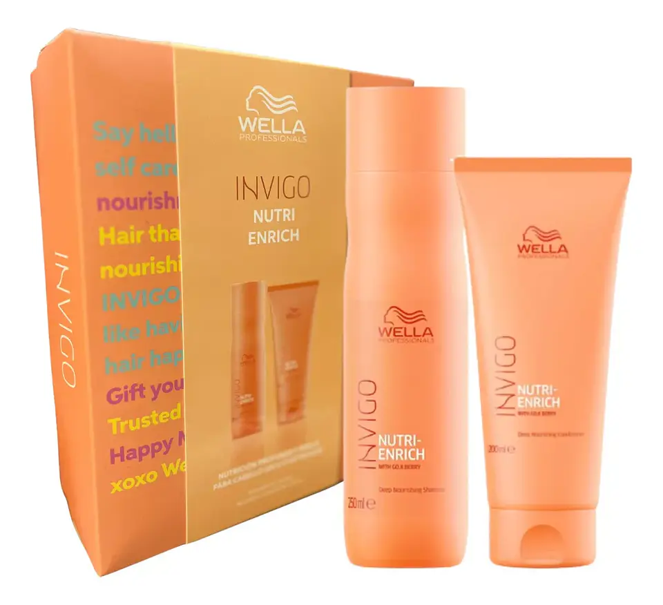 Pack Nutrición Invigo Nutri Enrich Shampoo 250 ML + Acondicionador 200 ML + Secador de Cabello - WELLA 3