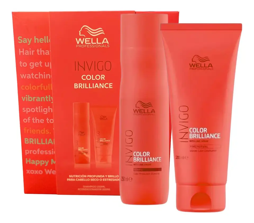 Pack Invigo Color Brilliance Shampoo 250 ML + Acondicionador 200 ML + Secador de Cabello - WELLA 3