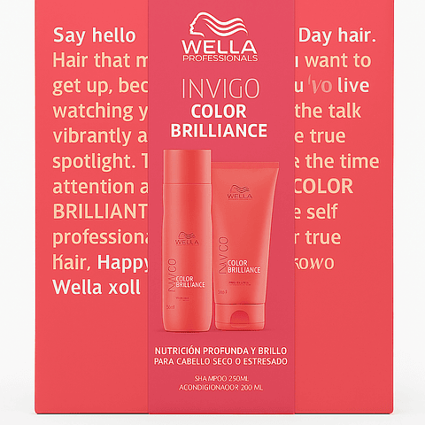 Pack Invigo Color Brilliance Shampoo 250 ML + Acondicionador 200 ML + Secador de Cabello - WELLA